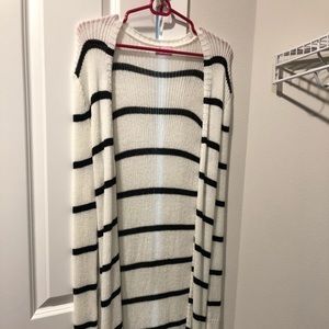 Women’s striped duster cardigan